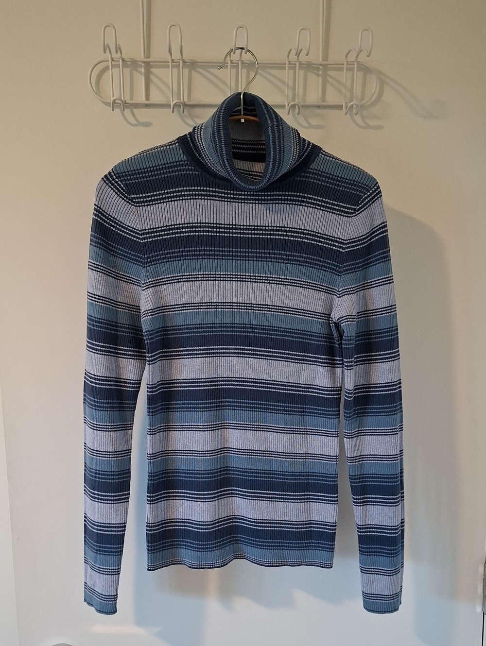 Vintage/90's Northern Reflections Classic Blue Stripe 100% Cotton Turtleneck (S)